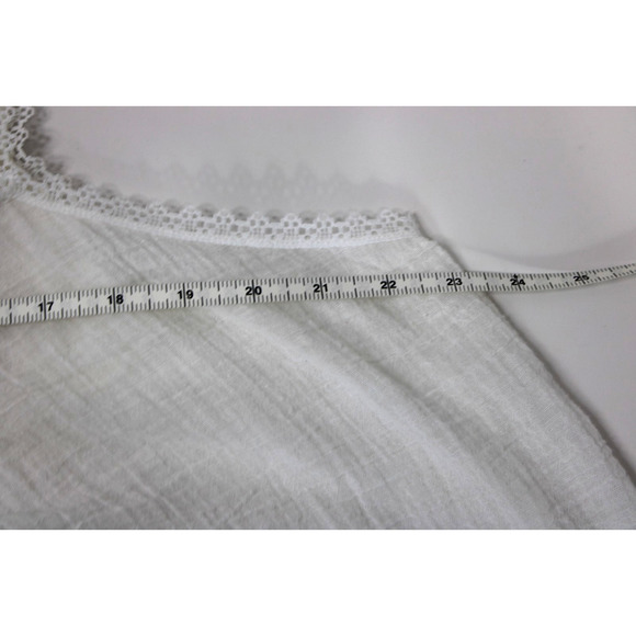 VTG 2 pc High Waisted Nightie Short Shorts & Top Pajama Lounge Set White Gauze L - Picture 15 of 16